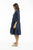 Linen 3/4 Sleeve Layered Dress Navy