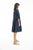 Linen 3/4 Sleeve Layered Dress Navy