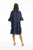 Linen 3/4 Sleeve Layered Dress Navy