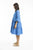 Linen 3/4 Sleeve Layered Dress Blue