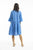 Linen 3/4 Sleeve Layered Dress Blue