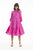 Linen 3/4 Sleeve Layered Dress Pink