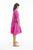 Linen 3/4 Sleeve Layered Dress Pink