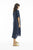 Linen Midi Collar Shirt Dress in Navy