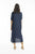 Linen Midi Collar Shirt Dress in Navy