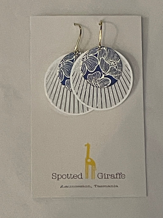 Spotted Giraffe Layered Patterned Disc Earrings