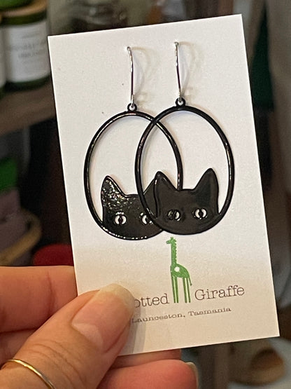 Spotted Giraffe Cat Earrings