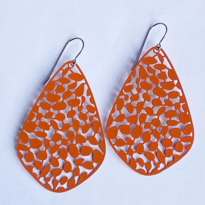 Spotted Giraffe Cut Out Metal Earrings in Various Colours + Shapes