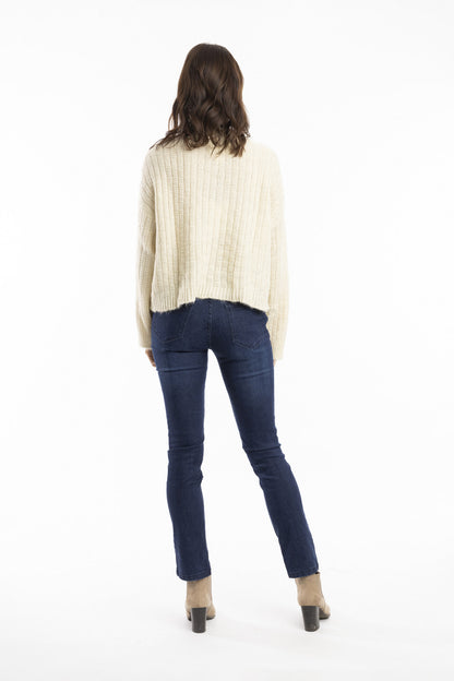Alpaca Blend Knit Jumper V Angora
