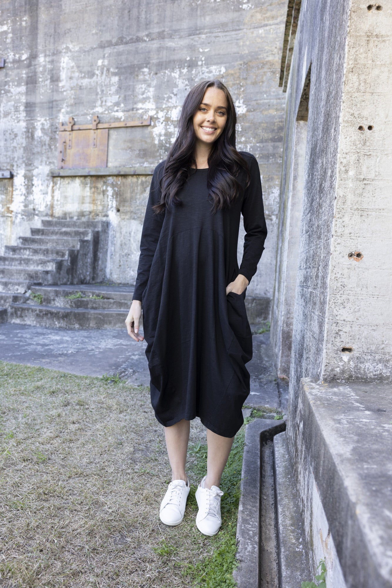 Essential Knits Dress Bubble Black