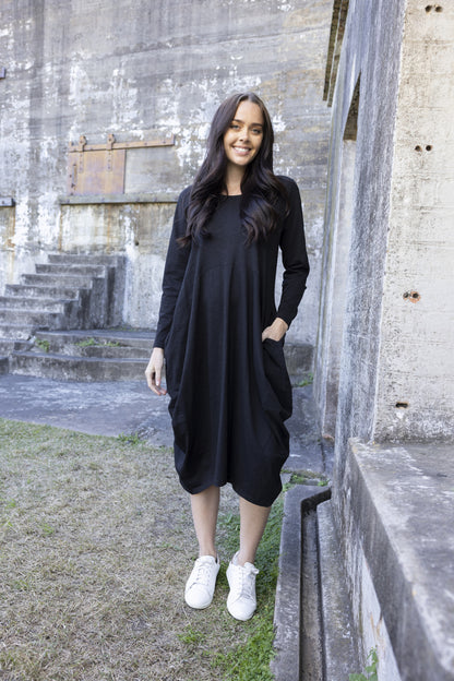 Essential Knits Dress Bubble Black