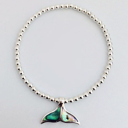 Whale Tail Turquoise elastic bracelet