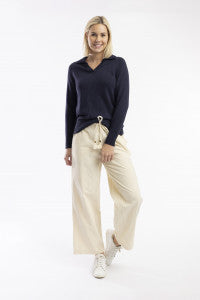 Cord Solid Trouser Flared - ECRU