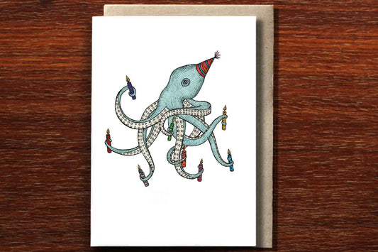 Octopus Birthday greeting card