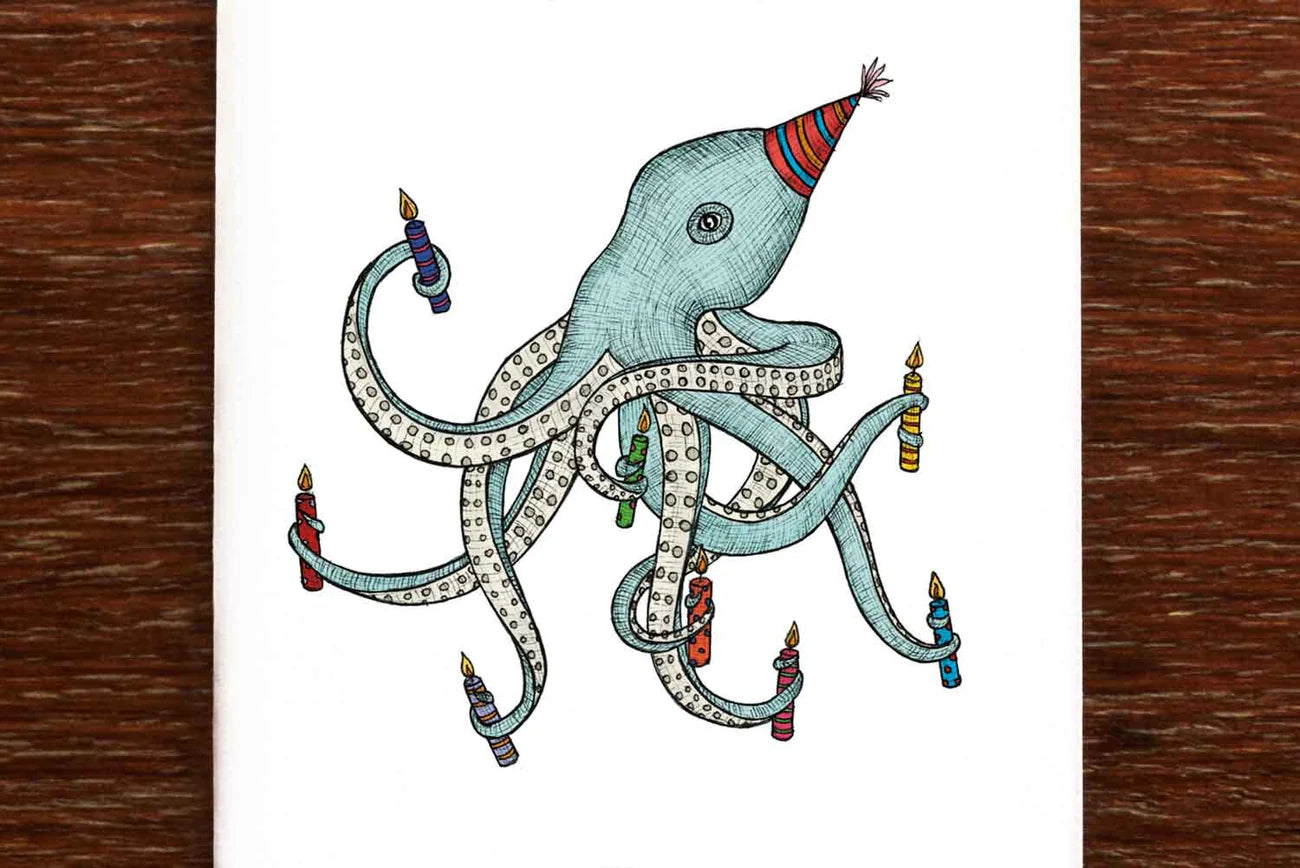 Octopus Birthday greeting card