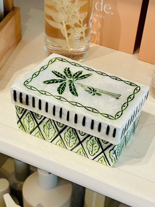 Atlantic Green Palm Trinket Box