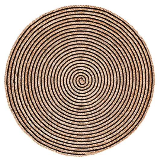 Hand braided jute round rug, 200cm