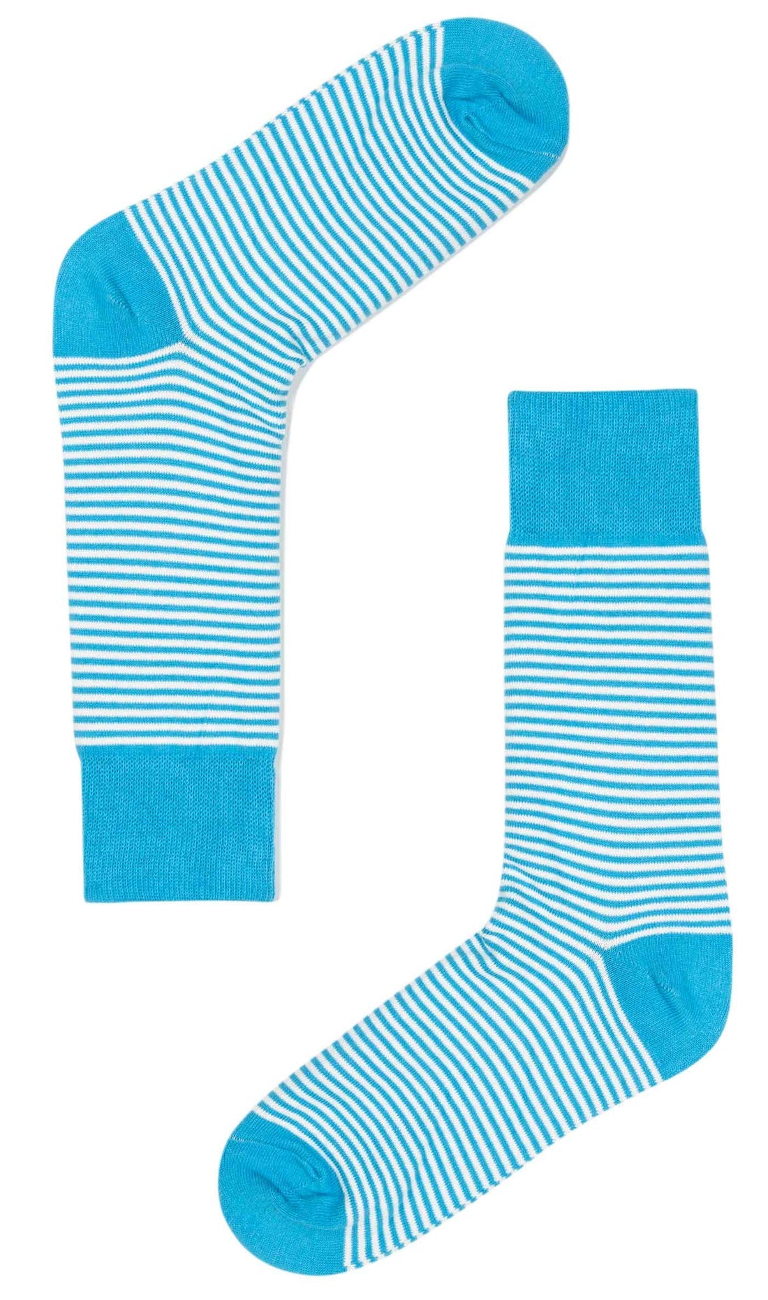 Light Blue + White Pinstriped Socks for Men
