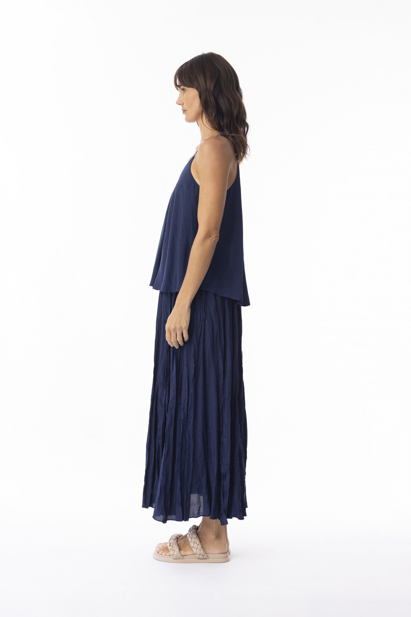 Lux Skirt Crushed - Navy