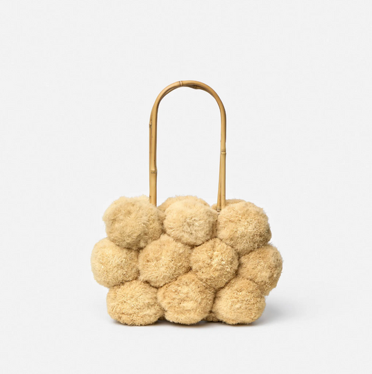 MIMOSA Hangbag in Raffia + Bamboo