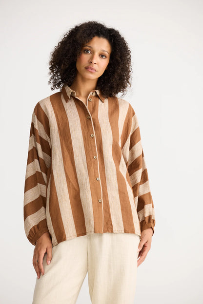 Milano Shirt in Sienna Stripe