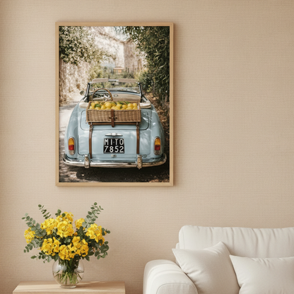 Mini Travel art print in Natural Box Frame