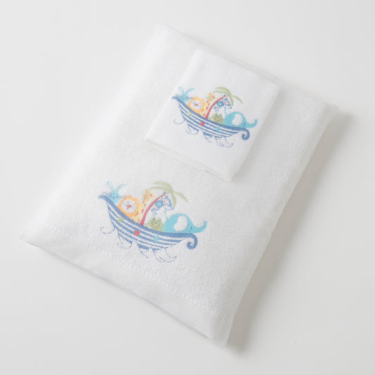 Fun Ark Bath Towel & Face Washer in Organza Bag