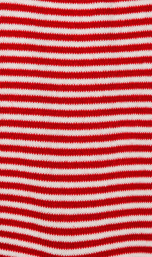 Red + White Pinstriped Socks for Men