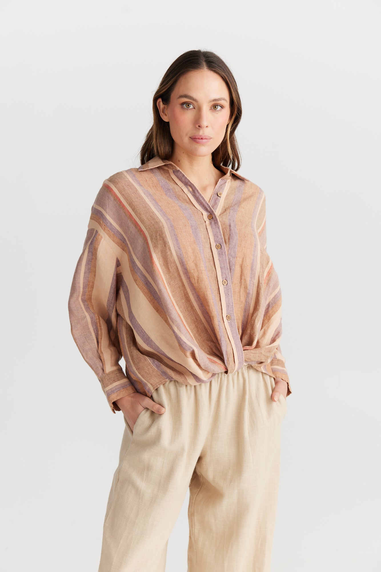 Bonita Top in Santa Stripe