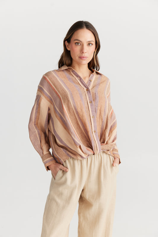Bonita Top in Santa Stripe