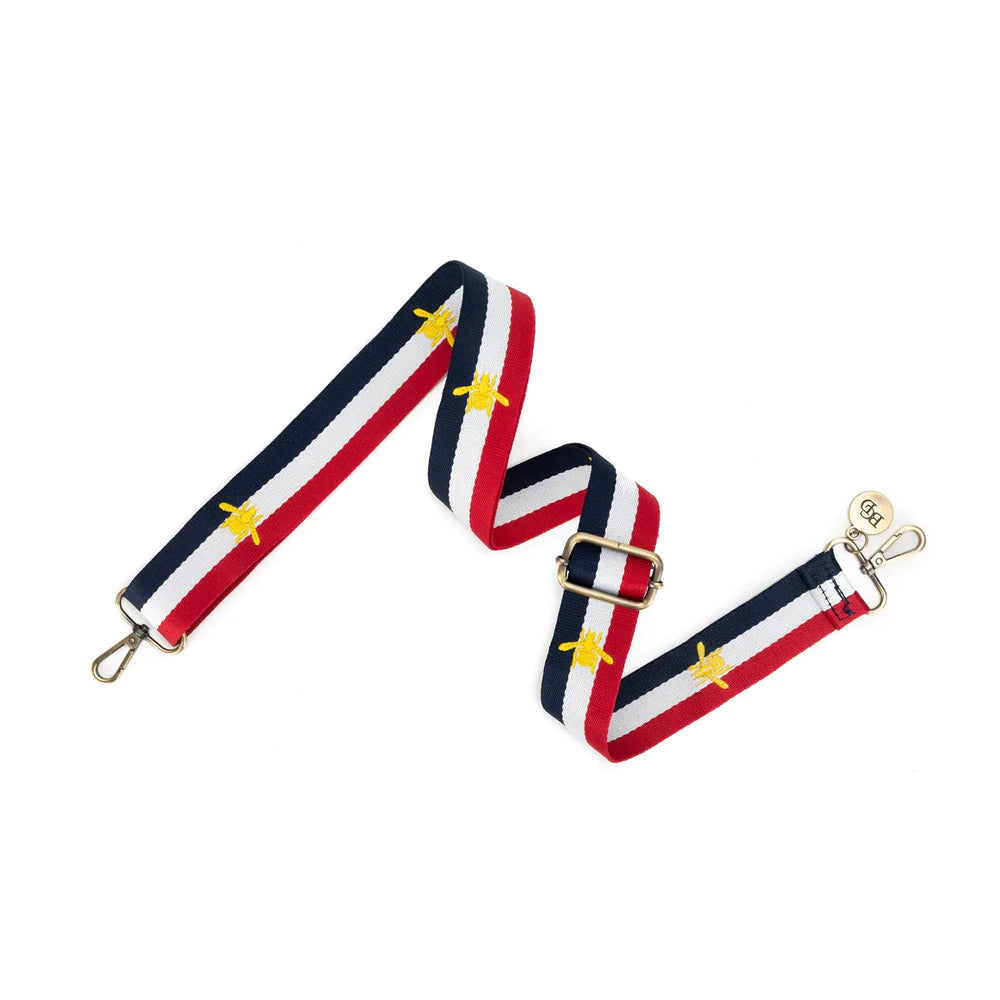 Bee Strap Long - Red & Navy