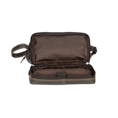 Greenwood Brown Napier Leather Toiletry Bag