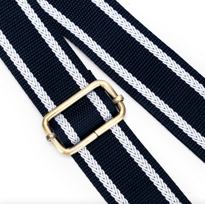 Navy Striped Bag Strap