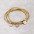 Petals Gold Hammered Bracelet with Alphabet Charm Love Letters