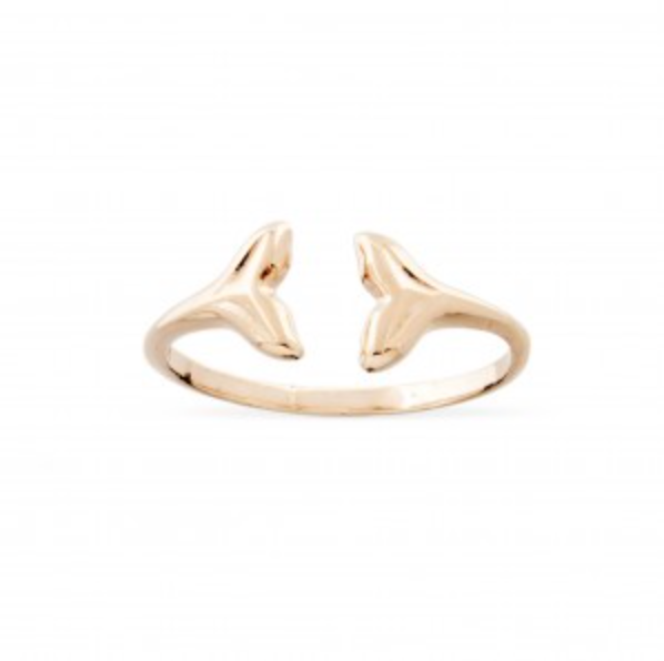 G Whale Tail Gold Ring