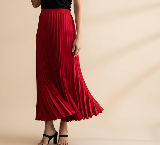 Alias Pleated Skirt in True Red