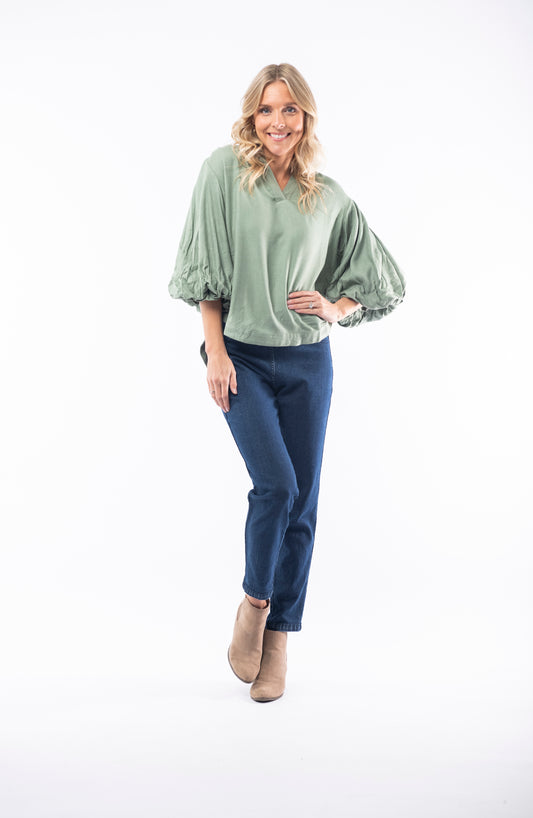 Heena Top - Solid Moss Green Bay