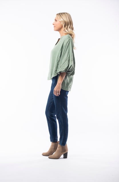 Heena Top - Solid Moss Green Bay