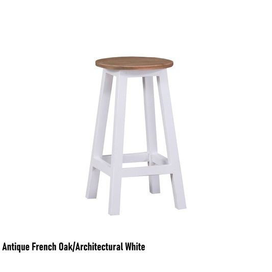 Provincial Counter Stool - Antique French Oak + Architectural White