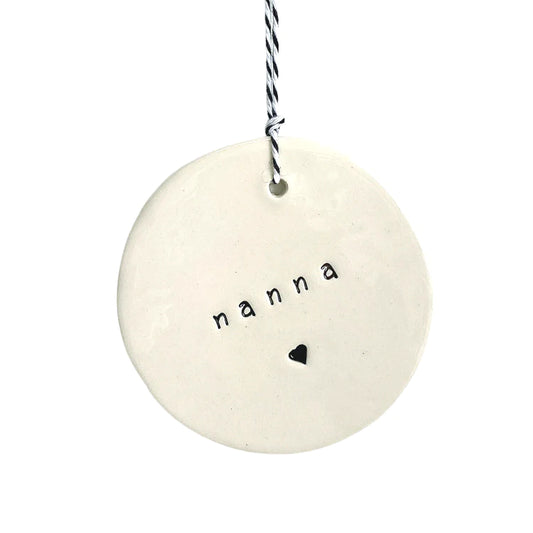 Handmade ceramic tag circle Nanna