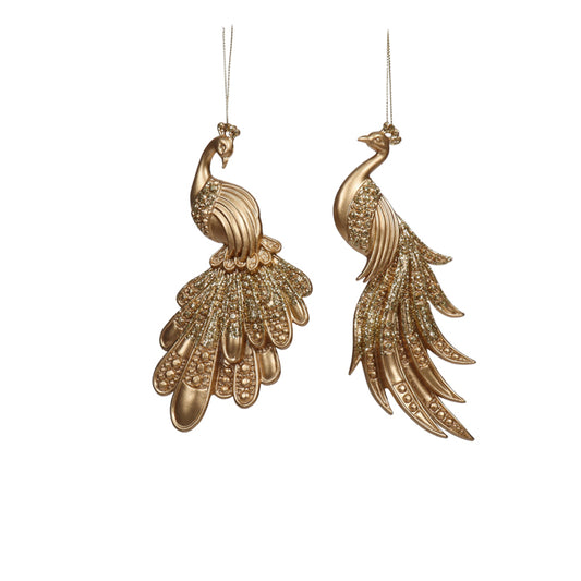Gold Acrylic Peacock Christmas Tree Decoration