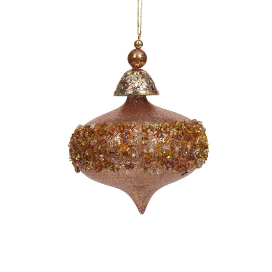 Gold Acrylic Crusted Onion Christmas Tree Decoration