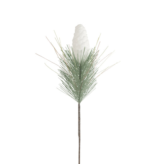 White Glittered Single Cone