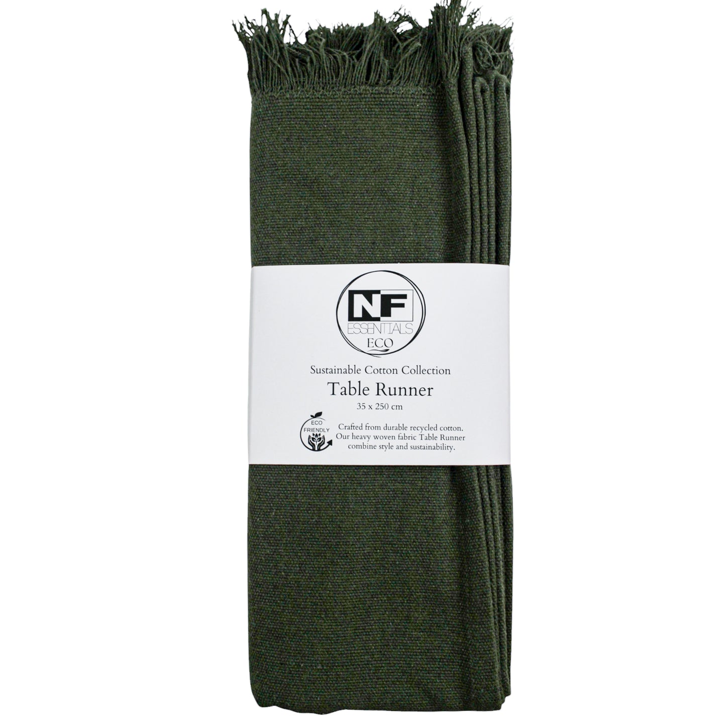 Zeala Organic Runner in Olive 35 x 250 cm