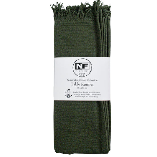 Zeala Organic Runner in Olive 35 x 250 cm