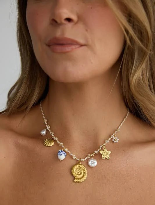 Ariel Charm Necklace in Gold