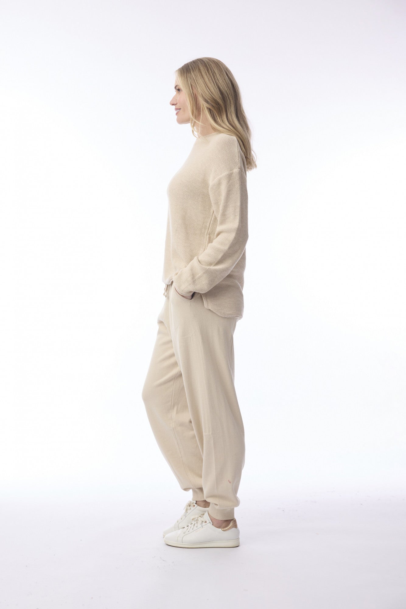Knit Jogger Pants in Essentials Colours - Navy, Denim & Natural