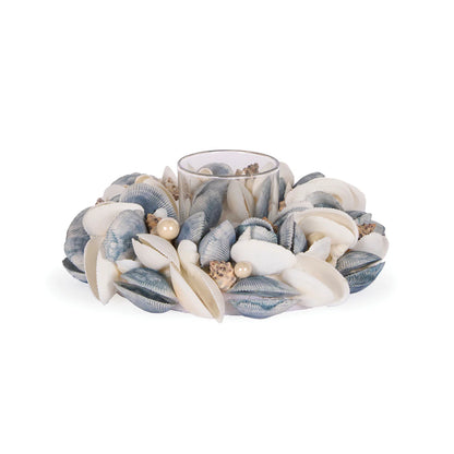 20.5cm Blue Clam Candleholder