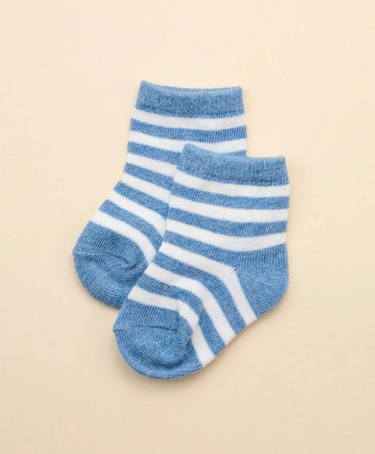 Blue Stripe Baby Socks - 0 to 6 months