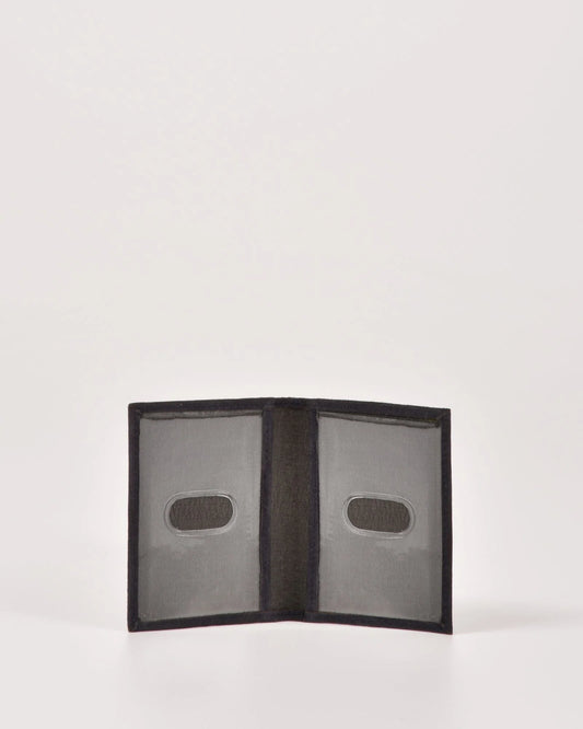 Carlyon Suede Leather Cardholder in Navy